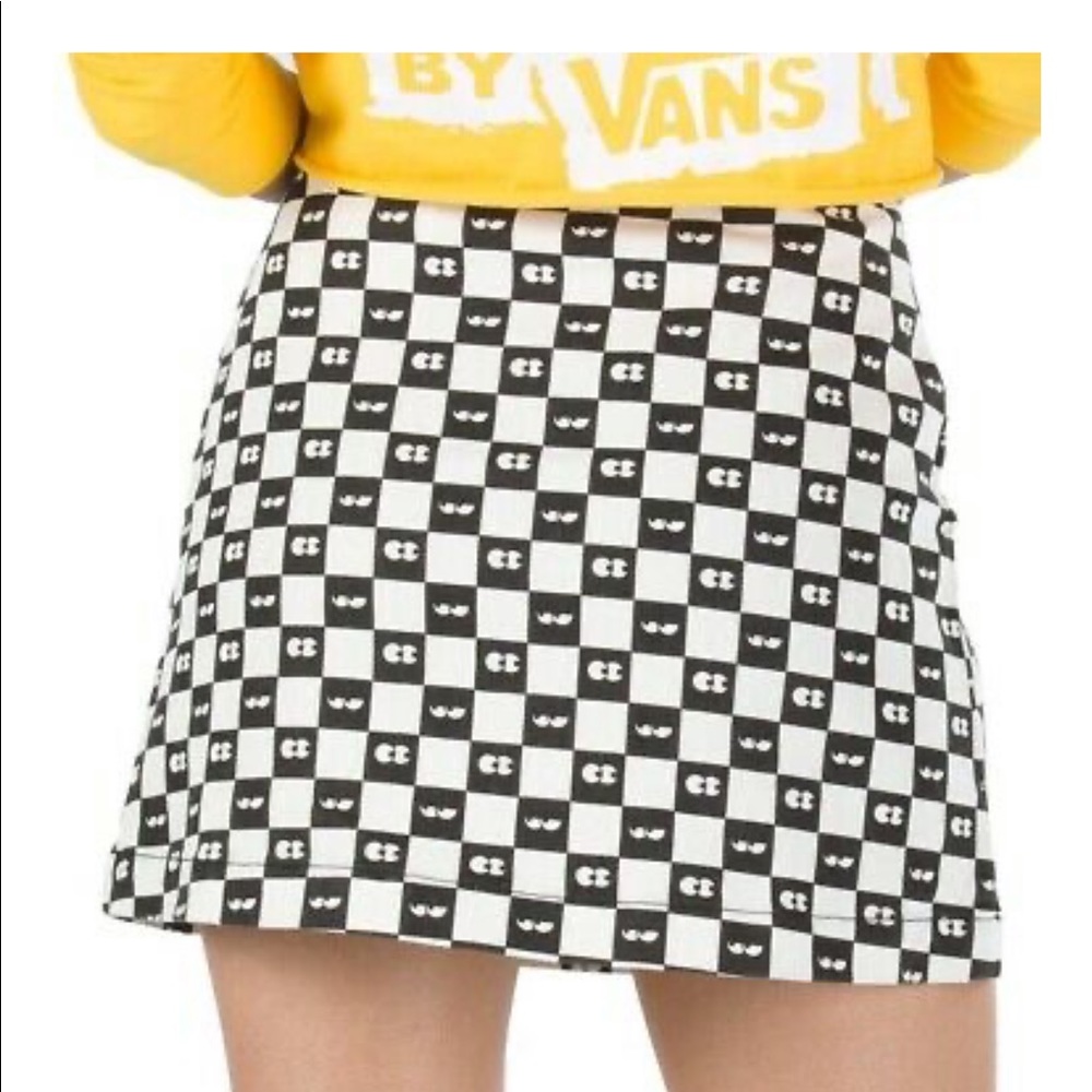 High Waisted Checkered Eyeball Skirt